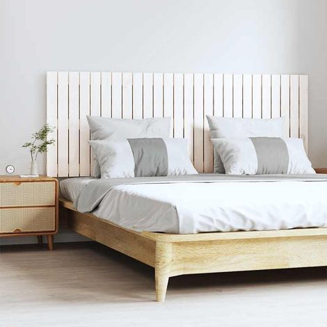Tête de lit murale - Design industriel - Pour Lit adulte - Blanc 166x3x60 cm Bois massif de pin Chic-782739 (1/5)