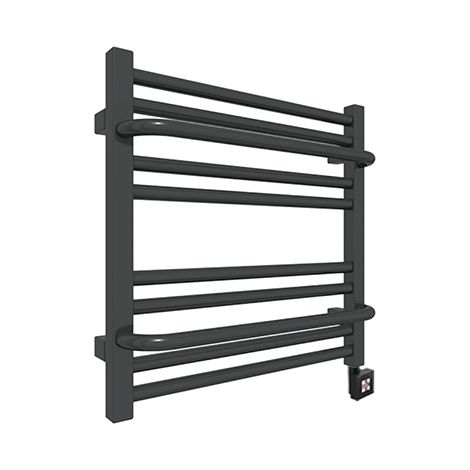 Matisère – Sèche-serviette électrique noir 500x700mm 300W – 2 barres porte-serviettes – Résistance et thermostat SKT 2 – LIM500700E8N (1/5)
