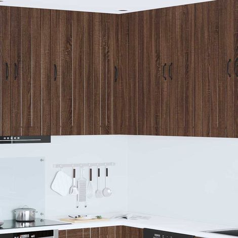 vidaXL Mobile angolare per parete LUCCA Rovere Marrone