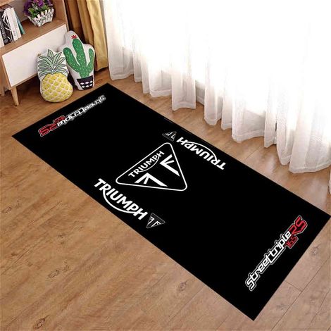 Tapis long en velours cristal, tapis décoratif pour moto, résistant aux taches, à l'usure et facile à nettoyer, tapis de chevet - 50 x 160 cm [Dos en velours cristal à pois]