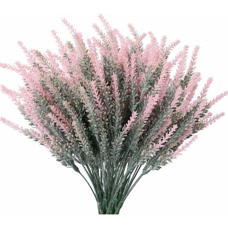 Artificial Lavender Flowers Fake Plants With Fake Plastic Wedding Bouquet for Centerpieces Home Kitchen Garden Farmhouse Decor 8 Pcs Rose (1/5)
