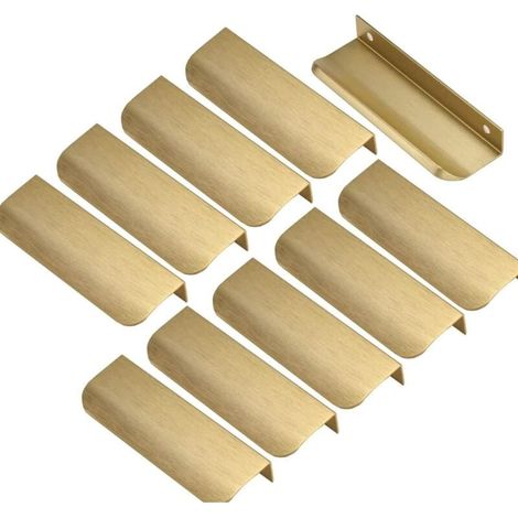 10pcs poignée de meuble Invisible Poignée d'armoire dorée Distance des trous 96mm Poignée Invisible -Poignée de meuble poignée de porte entraxe (1/4)