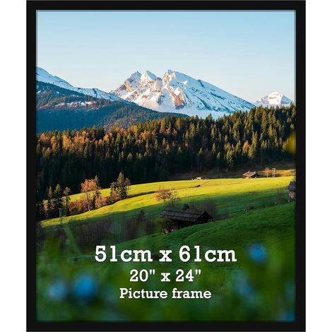 Cadre Photo 50x60cm en Alliage d'Aluminium Noir, Cadre Mural (Affichage Vertical/Horizontal), pour Photos, Affiches et Œuvres d'Art, 1 Pièce (1/5)