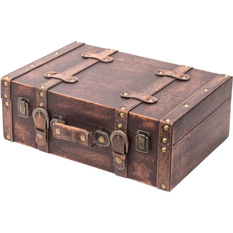 HMF VKO103 Holzkoffer im Vintage-Design, Klassik, 38 x 26 x 13 cm (1/5)