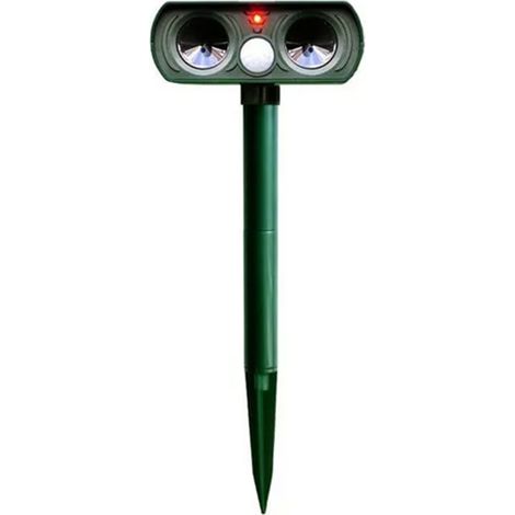 Solarbetriebenes Ultraschall-Tierabwehrgerät, Mäuse-, Ratten- und Eichhörnchenabwehrgerät, LED-Licht, Erdspieß, ABS, IPX4, Garten, Bauernhof (1/4)