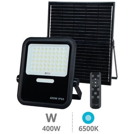 Proyector solar LED Miloha 400W 6500K IP65 Negro