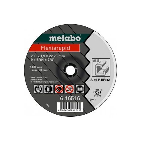 Mola abrasiva METABO Flexiarapid 125 x 1,0 x 22,23 mm, ALLUMINIO, TF 41 - 616513000 616513000
