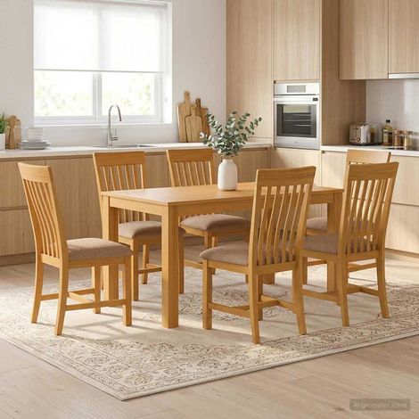vidaXL Ensemble de salle à manger 7 pc Gris Bois de chêne massif (1/5)