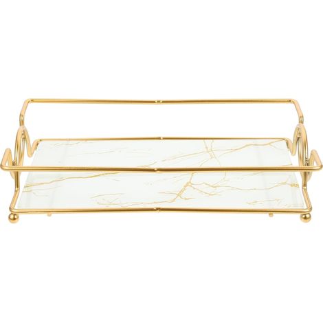 Plateaux de Présentation pour Salle de Bain en Fer Blanc, Support Cosmétiques et Parfums, Conçu pour Comptoirs et Coiffeuses, Usage Quotidien et Occasions Festives'-'-