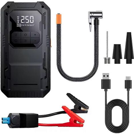 Démarreur de voiture avec gonflage des pneus et booster de batterie d'urgence - Pince intelligente (1/5)