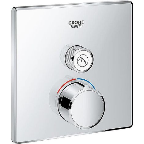 Grohe SmartControl Unterputzmischer, ein Absperrventil, eckige