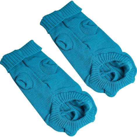 Nouveau pull pour chien en deux pièces, pull tressé uni, automne-hiver (1/4)