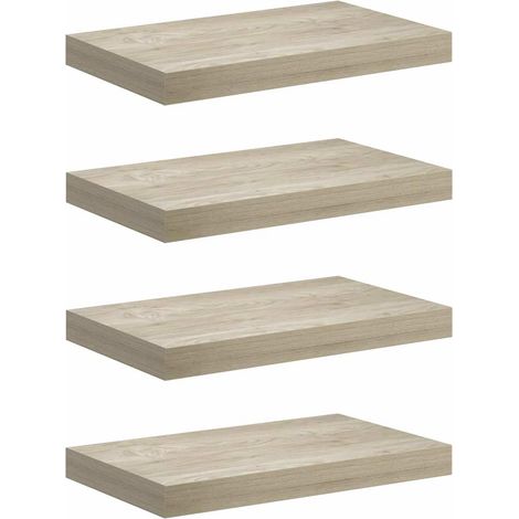 vidaXL Estantes flotantes de pared 4 uds MDF roble 40x23,5x3,8 cm (1/2)