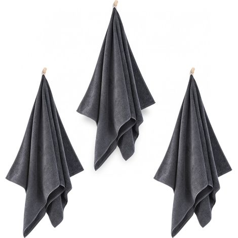 Set di asciugamani Zwoltex KIWI2, 3 pezzi, colore grafite: 70x140, 50x100, 30x50
