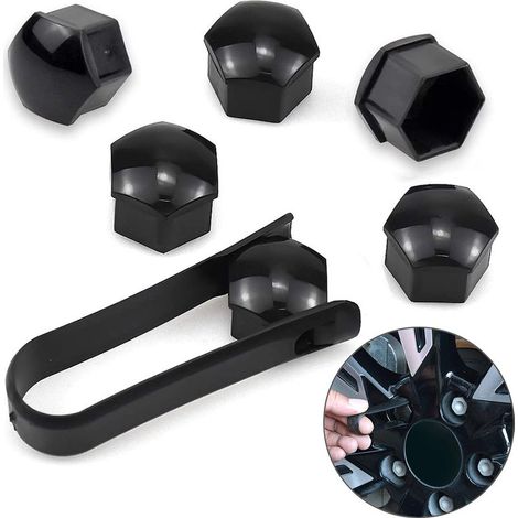 Lot de 20 cache-boulons de roue 17 mm, protection universelle pour écrous de roue (1/5)