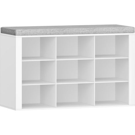 Banc à Chaussures,Banc avec Rangement, 9 Compartiments (1/5)