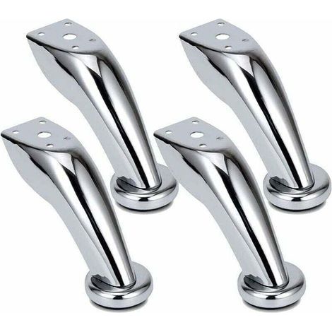 Pieds de canapé en acier inoxydable épais, 4 pieds de meuble, pieds chromés, pieds de canapé-lit de garde-robe, utilisés pour les canapés, chaises, tabourets, armoires (9,5 cm) (1/5)