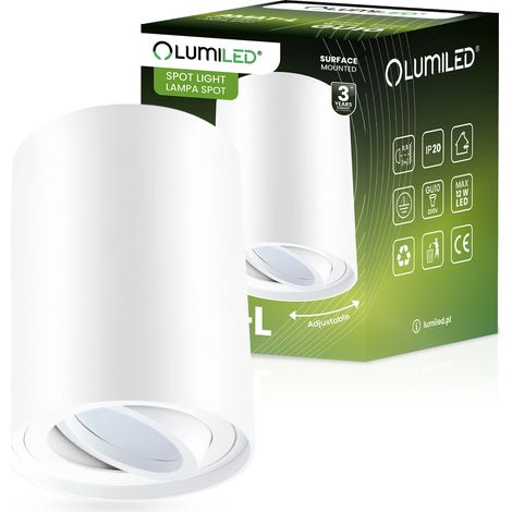 Tubo halógeno de montaje en superficie, móvil, GU10, redondo, blanco, 115 mm, AMAT-L LUMILED (1/5)