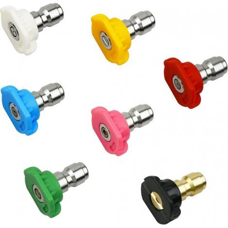 Set mit 7 Schnellverschluss-Sprühdüsen, 6,35 mm Schnellanschluss-Rotationsdüsen, hauptsächlich für die Auto- und Gartenreinigung (1/5)