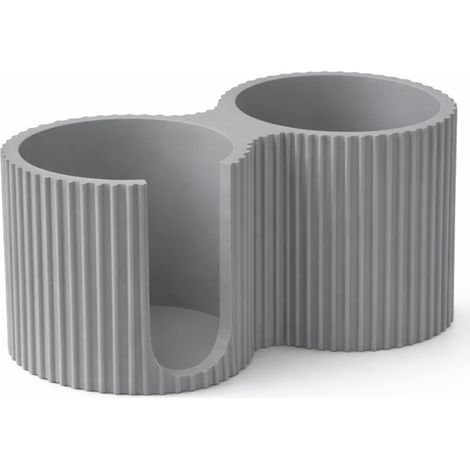 Organizer da bagno grigio per dischetti cosmetici e cotton fioc. (1/3)