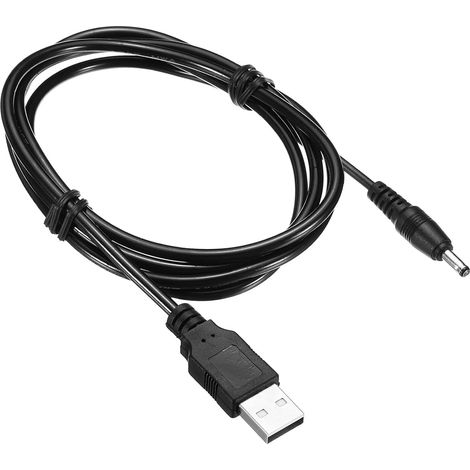 USB Mâle vers CC 3,5 x 1,35mm Mâle Alimentation Cordon 120cm Chargement Câble Prise pour Nuit luminaire Lampe Mini Ventilateurs, Noir Paquet de 1 (1/5)