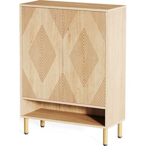Mueble zapatero de madera natural de 7 estantes 73 x 35 x 115,5 cm (1/5)