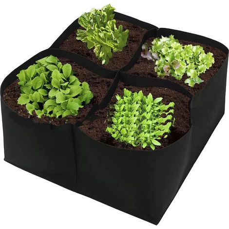 Lit de jardin surélevé en tissu à 4 grilles, lit de légumes surélevé, lit de plantation surélevé, sac de plantation de jardin, pot de fleur, 1 pièce (1/5)