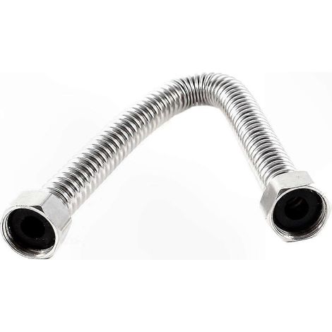 Flexible de douche en acier inoxydable de 19 mm pour salle de bain, 30 cm, argenté, accessoire de douche flexible (1/3)