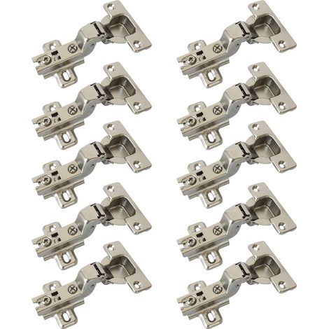 ZOLGINAH Bisagras retráctiles de 95 grados, 35 mm, sin amortiguación, para puerta de armario de cocina, bisagras para muebles, armarios, herrajes retráctiles, paquete de 10 (1/5)