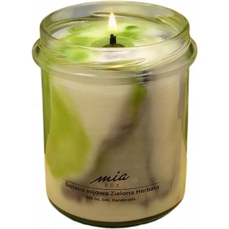 Marmorierte Sojakerze Grüner Tee 240 g