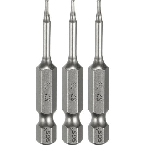 3 Pièces Embout Tournevis T5 Torx Tige Hexagonale 1/4" Longueur 2" (50mm) Magnétique Sans Trou Pointe Sécurité Étoile 6 Pointes Embout Tournevis Acier S2 Pour Tournevis (1/5)
