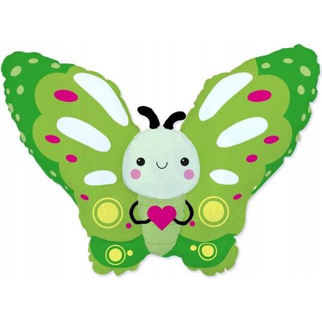 Ballon papillon en aluminium, décoration d'anniversaire printanière sur le thème des papillons dans une prairie verte