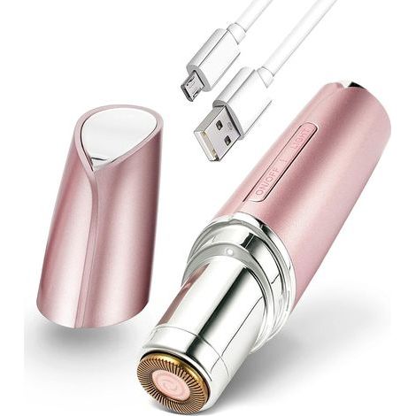 Appareil d'épilation précise pour le visage  Épilation indolore du visage  Rasoir électrique rechargeable USB et tondeuse bikini pour femmes, or rose (1/5)