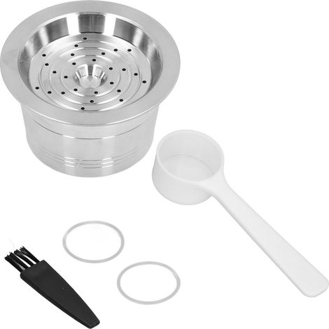 Capsules de café réutilisables, dosette rechargeable en acier inoxydable avec brosse pour Machine Cafissimo (1/5)