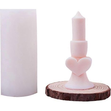 3D-Zylinder-Silikonformen für Kerzen-DIY-Gießverfahren mit Epoxidharz, weiße Harzform