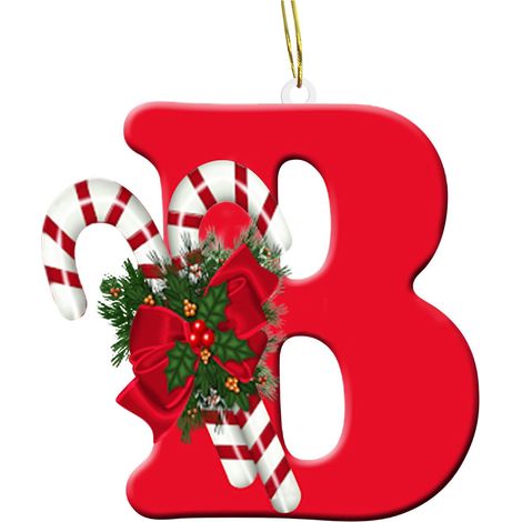 Ornement Alphabet - Décoration Arbre De Noël En Acrylique - 26 Lettres - Pour Décoration Intérieure Extérieure - Lot Complet (1/2)