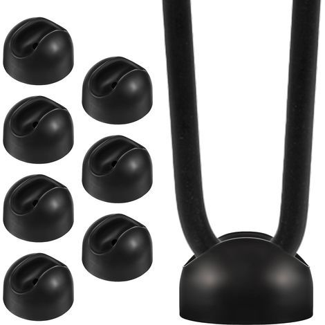 Pieds de protection en épingle à cheveux, housse de protection pour pieds de table basse en épingle à cheveux de 10 mm, embouts de pieds de chaise en caoutchouc noir (lot de 8) (1/5)