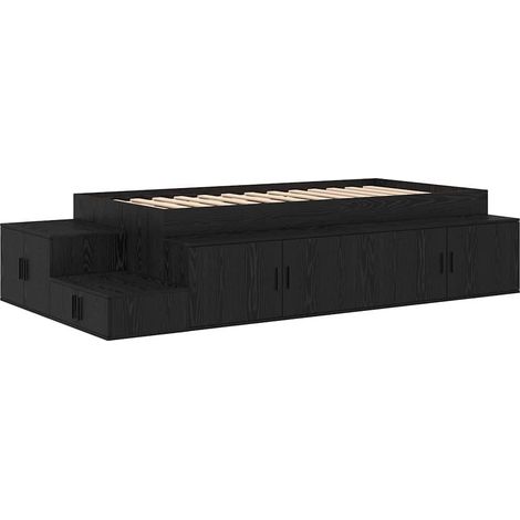 Maison Exclusive - Struttura letto con contenitore Rovere nero 234 x 103 x 53.5 cm