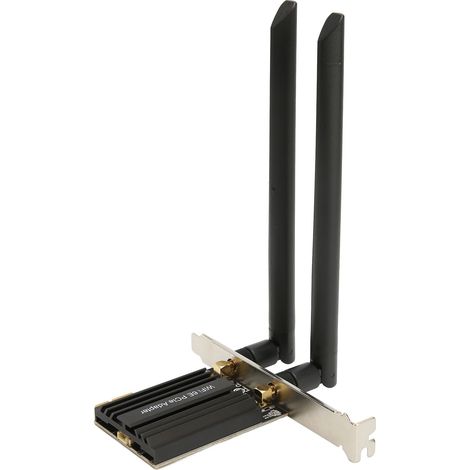 Carte réseau sans fil 6E PCIe avec Bluetooth 5.2, 5 GHz, 6 GHz et 2,4 GHz pour ordinateur de bureau. Compatible Wi-Fi, Bluetooth 5.2, 6 GHz et 7 GHz. (1/5)