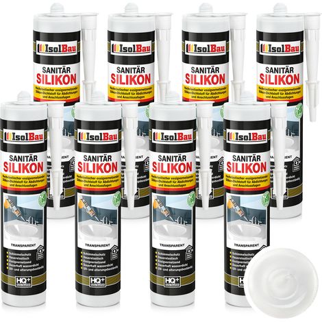 IsolBau Higiénico Silicona Transparente Sanitär Silikon 8 x 300ml (1/5)