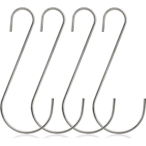 Lot de 4 crochets de jardin en forme de S en forme de branche d'arbre - Crochets en S en métal robuste - Parfaits pour suspendre des plantes, mangeoires, paniers, lanternes et ornements (30,5 cm) (1/5)
