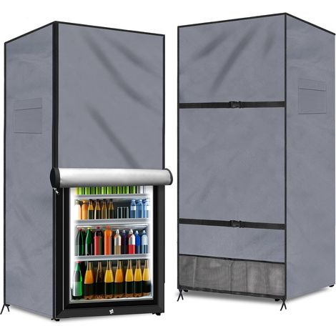 Funda exterior para minineveras/congeladores/neveras de bebidas de 5 a 7,5 pies cúbicos (gris, 58 cm x 58 cm x 140 cm), 1 unidad
