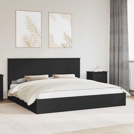 Aufbewahrungsbett Schwarz 200 x 200 cm Holzwerkstoff