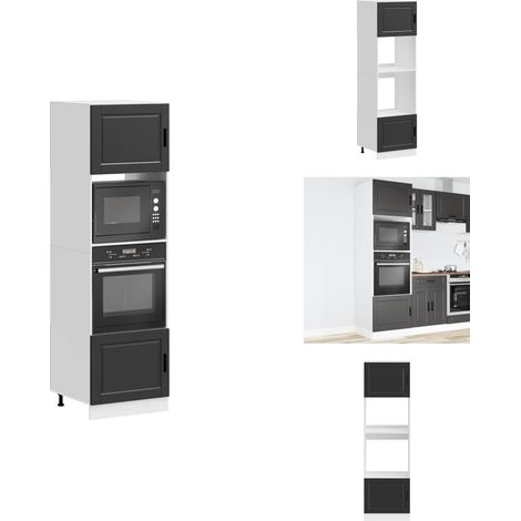 Armoires de four 2 pcs Porto noir bois d'ingénierie - Armoire De Four - Armoires De Four - Unité De Four - Unité De Four De Cuisine (1/5)