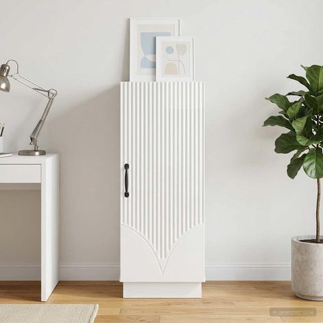 vidaXL Credenza Bianco Lucido 33 x 34,5 x 87 cm Legno (1/5)