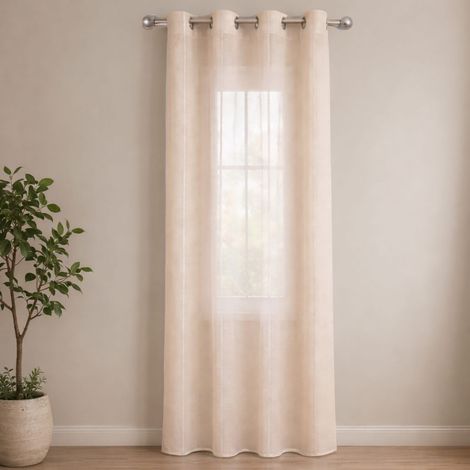 Tenda Filtrante con Occhielli in Metallo 140x280 cm – Pannello Semi Trasparente da Interno - Colore Crema (1/5)