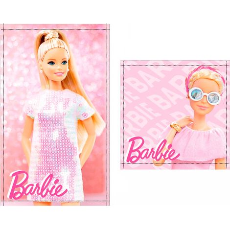 Set 2 toallas barbie algodon 12 unidades