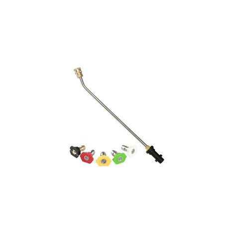 Outils Nettoyage gouttière pour Karcher K2 K3 K4 K5 K6 K7, Lance d'extension Nettoyeur Haute Pression avec 5 Buses pulvérisation Nettoyeur Haute Pression, Balai à Eau, Nettoyeur chassis (30 degrés)
