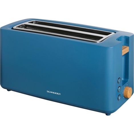 Schneider - Scton2lbl - Grille-pain Longue Fente Fjord - 2 Fentes - 1550 W - Bleu Pétrole (1/4)
