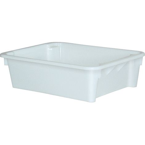 BRB Drehstapelbehälter, LxBxH 800x600x220 mm, 80 Liter, weiß, lebensmittelecht